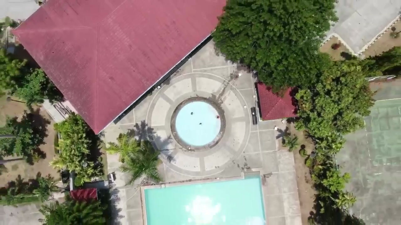 Aerial view of estate amenities